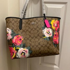 Coach Neon Floral Tote
